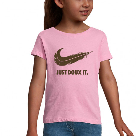 T-shirt fillette rose Just Doux It (Le Duc,Humour)