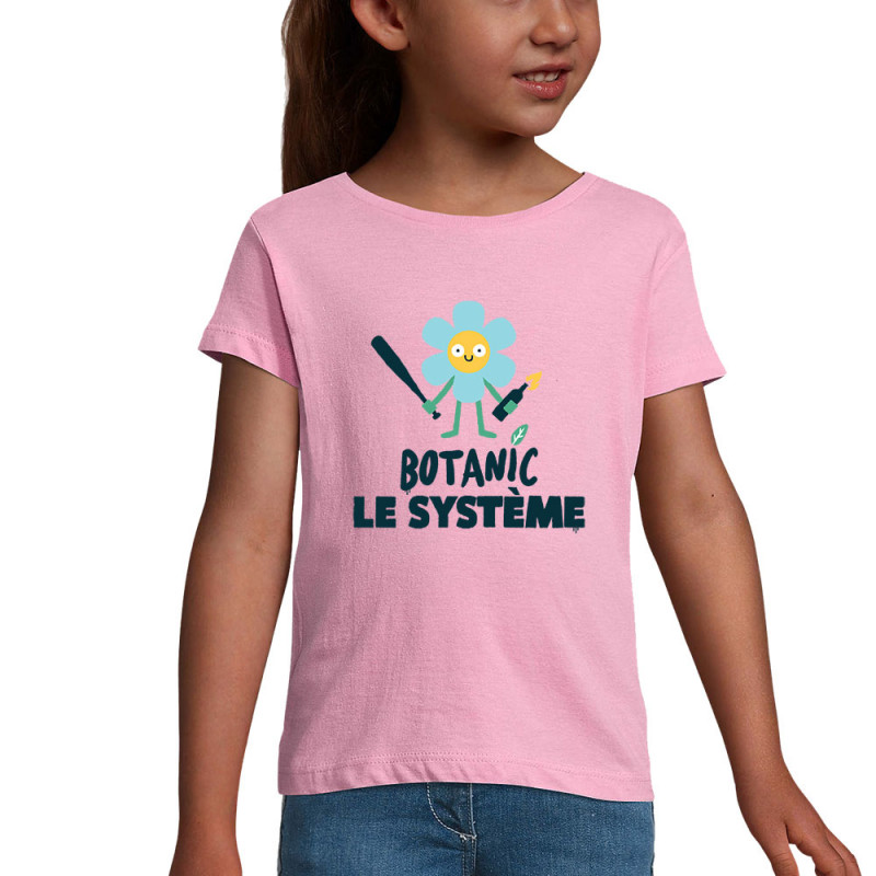 T-shirt fillette rose Botanic le système (Alex Kidd,Humour,Slogans Débiles)