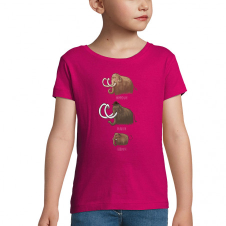 T-shirt fillette rose fushia Mammouth Family (Mr Mouton,Animaux)