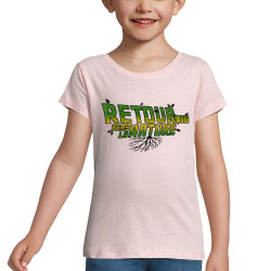 T-shirt fillette rose pale Retour vers la nature (Gondrax,Ecologie,Films/Séries,Détournements)