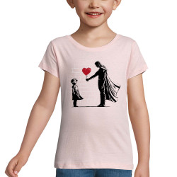 T-shirt fillette rose pale Banksy Superman (Le Duc,Musée,Films/Séries)