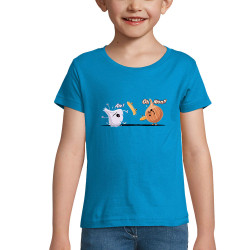T-shirt fillette bleu azur aïe oh nion (Skurg,Fruits & Légumes,Humour,Skate)