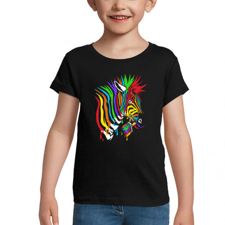 T-shirt fillette noir Zèbre Anticonformiste (Zewa,Animaux)