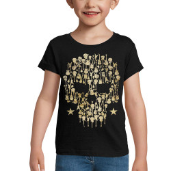T-shirt fillette noir Skull Guitar (Gondrax,Têtes de morts,Rock & Punk)