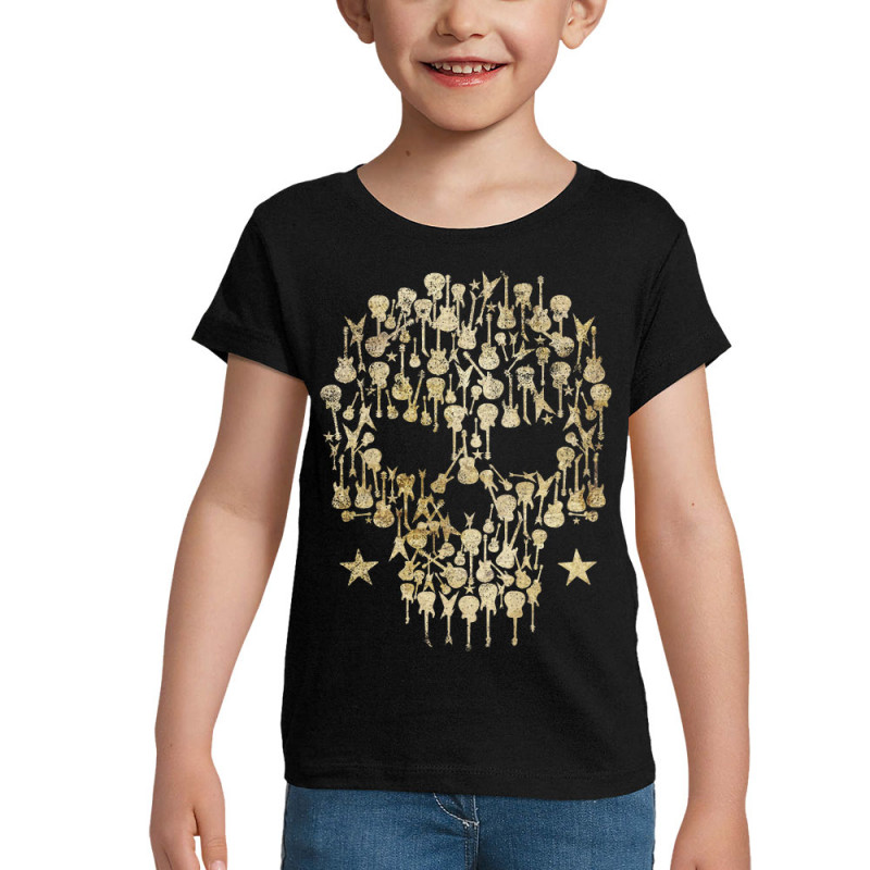 T-shirt fillette noir Skull Guitar (Gondrax,Têtes de morts,Rock & Punk)