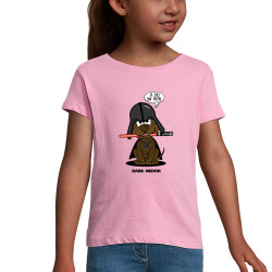 T-shirt fillette rose Dark Medor (Gondrax,Animaux,Humour,Films/Séries,Star Wars)