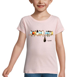 T-shirt fillette rose pale Stay Rebel couleurs (Gondrax,Animaux,Humour)