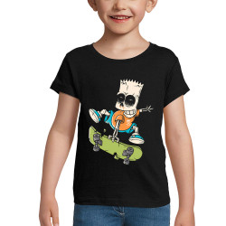 T-shirt fillette noir Simpskull Skate (Films/Séries,Skate)
