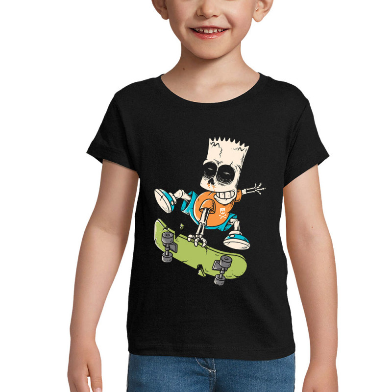 T-shirt fillette noir Simpskull Skate (Films/Séries,Skate)