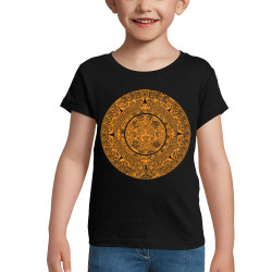 T-shirt fillette noir Calendrier Aztèque (Ethnique)