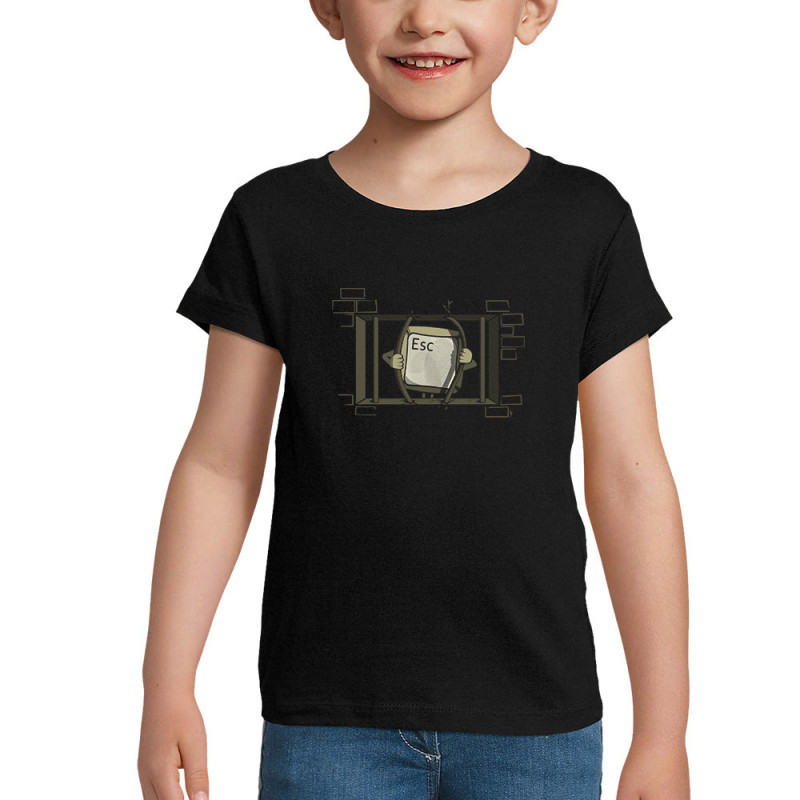 T-shirt fillette noir Echappe - Escape (Gondrax,Jeux Vidéo / Geek,Humour)