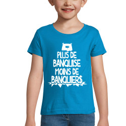 T-shirt fillette bleu azur Plus de banquise (Gondrax,Slogans engagés,Ecologie)