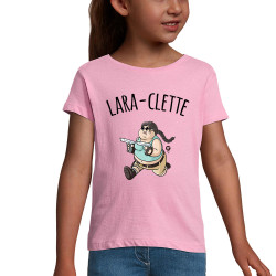 T-shirt fillette rose Lara-Clette (A²,Films/Séries,Humour)