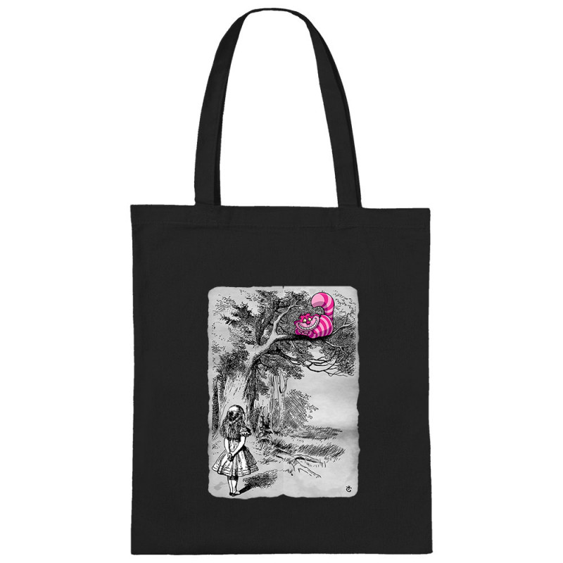 Sac shopping en toile noir Alice et le chat (Le Duc,Animaux,Chats,Manga Kawaï japan)