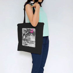 Sac shopping en toile noir Alice et le chat (Le Duc,Animaux,Chats,Manga Kawaï japan)