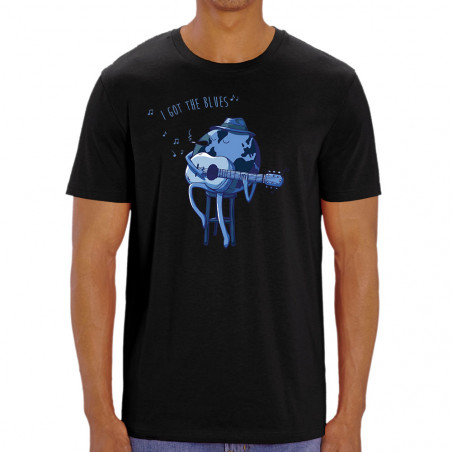 T-shirt homme coton bio noir I Got The Blues (Mr Mouton,Humour)