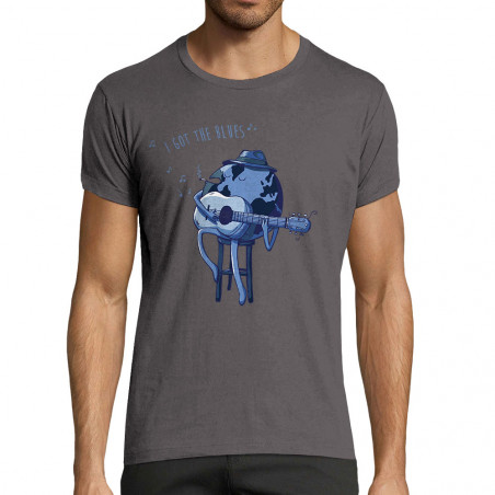 T-shirt homme fit gris foncé I Got The Blues (Mr Mouton,Humour)