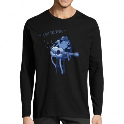 T-shirt homme manches longues noir I Got The Blues (Mr Mouton,Humour)