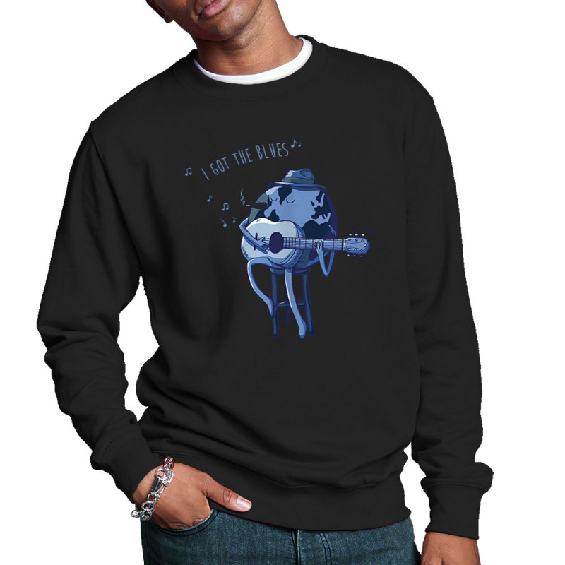 Sweat homme col rond noir I Got The Blues (Mr Mouton,Humour)