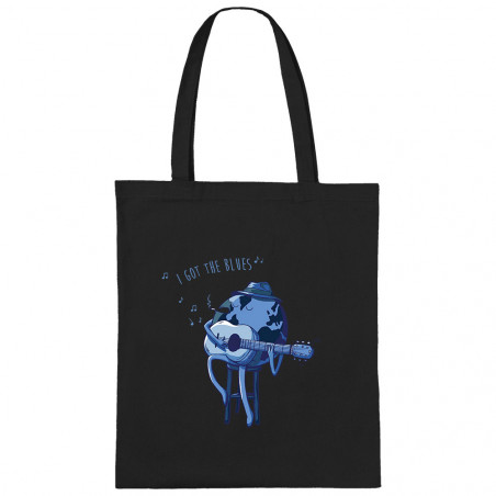 Sac shopping en toile noir I Got The Blues (Mr Mouton,Humour)