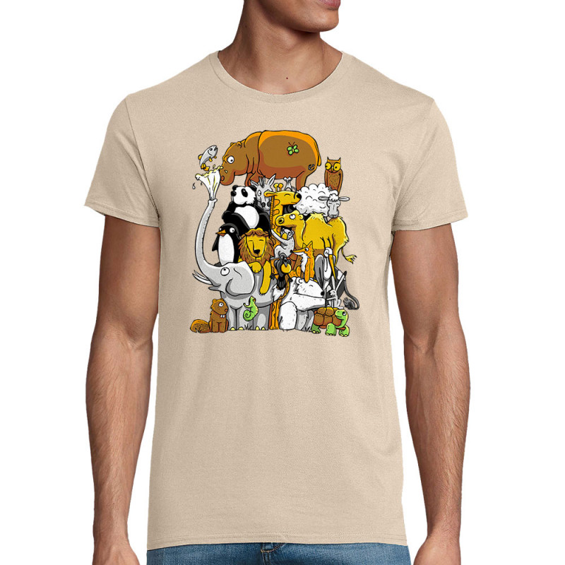 T-shirt homme coton bio naturel Wild Life (Mr Mouton,Animaux)
