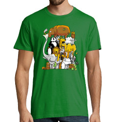Tee-shirt homme vert prairie Wild Life (Mr Mouton,Animaux)