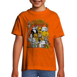 T-shirt enfant orange Wild Life (Mr Mouton,Animaux)