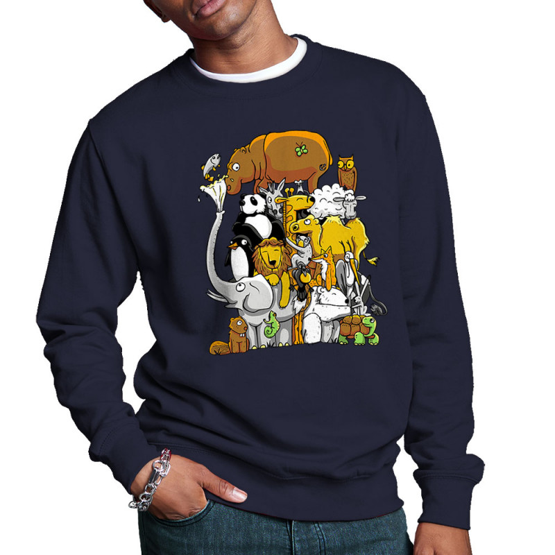 Sweat homme col rond bleu marine Wild Life (Mr Mouton,Animaux)