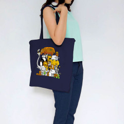 Sac shopping en toile bleu marine Wild Life (Mr Mouton,Animaux)