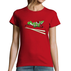 T-shirt femme rouge Yoshi Sushi (Mr Mouton,Jeux Vidéo / Geek)