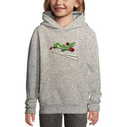 Sweat enfant à capuche gris chiné Yoshi Sushi (Mr Mouton,Jeux Vidéo / Geek)