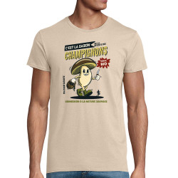 T-shirt homme coton bio naturel La saison des champignons (Mr Mouton,Fruits & Légumes)