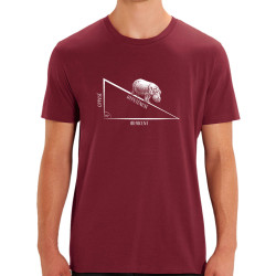 T-shirt homme coton bio bordeaux Hypoténuse (Gondrax,Animaux,Humour)