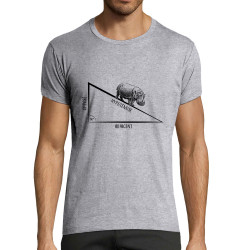 T-shirt homme fit gris chiné Hypoténuse (Gondrax,Animaux,Humour)