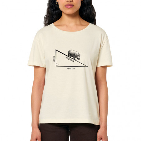 T-shirt femme col large coton bio naturel Hypoténuse (Gondrax,Animaux,Humour)