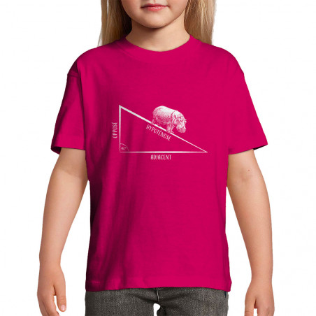 T-shirt enfant rose fushia Hypoténuse (Gondrax,Animaux,Humour)