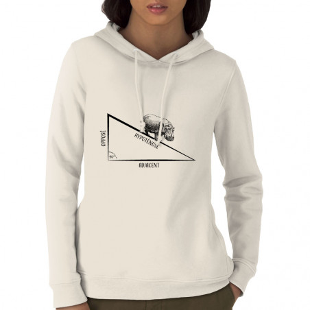 Sweat femme à capuche coton bio naturel Hypoténuse (Gondrax,Animaux,Humour)
