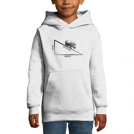 Sweat enfant à capuche blanc Hypoténuse (Gondrax,Animaux,Humour)
