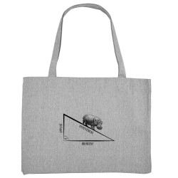Grand sac shopping en toile recyclé gris chiné Hypoténuse (Gondrax,Animaux,Humour)