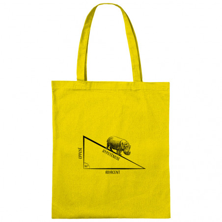 Sac shopping en toile jaune Hypoténuse (Gondrax,Animaux,Humour)