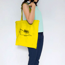 Sac shopping en toile jaune Hypoténuse (Gondrax,Animaux,Humour)