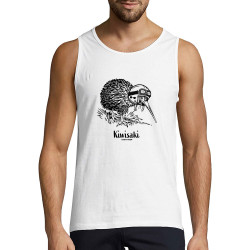 Débardeur homme blanc Kiwisaki (Gondrax,Les Bébêtes,Animaux,Moto)