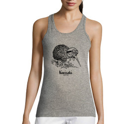 Débardeur femme gris chiné Kiwisaki (Gondrax,Les Bébêtes,Animaux,Moto)