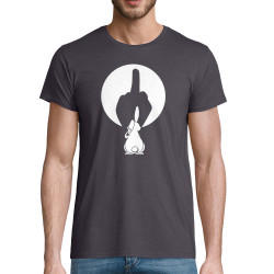 T-shirt homme coton bio gris souris Ombre chinoise (Gondrax,Animaux,Humour)