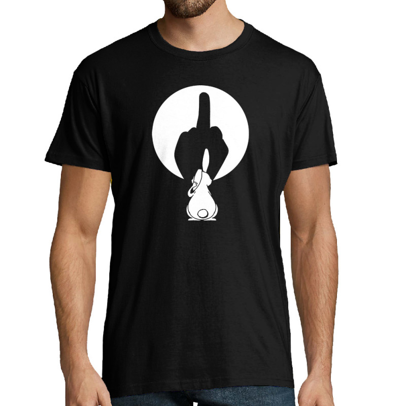 Tee-shirt homme noir Ombre chinoise (Gondrax,Animaux,Humour)