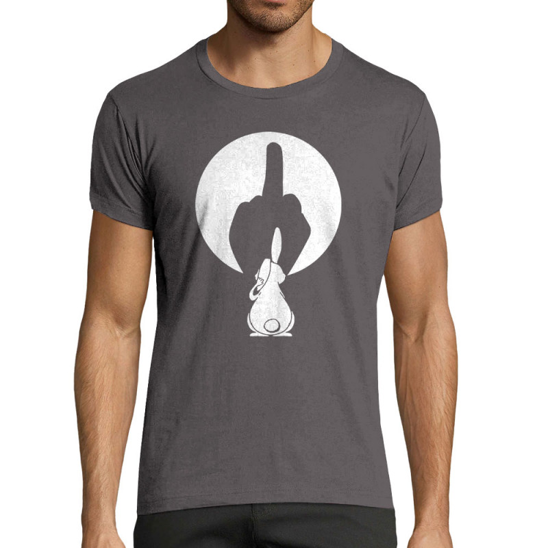 T-shirt homme fit gris foncé Ombre chinoise (Gondrax,Animaux,Humour)