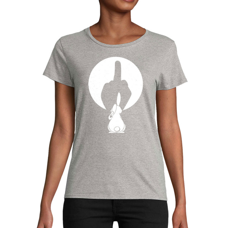 T-shirt femme coton bio gris chiné Ombre chinoise (Gondrax,Animaux,Humour)