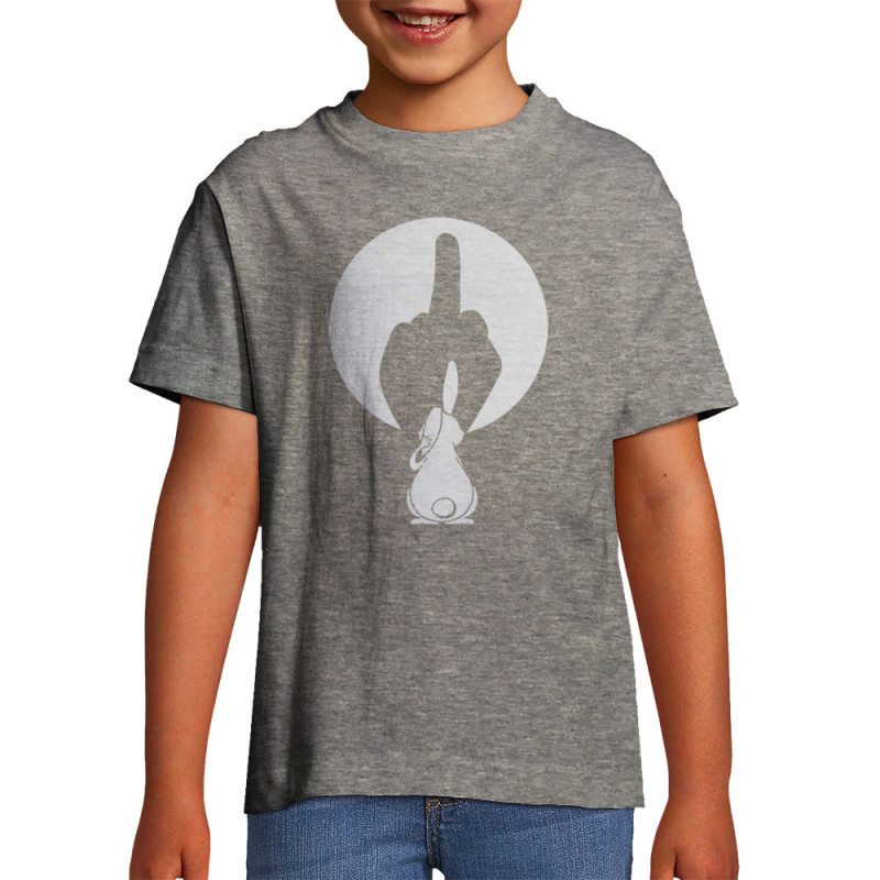 T-shirt enfant gris chiné Ombre chinoise (Gondrax,Animaux,Humour)