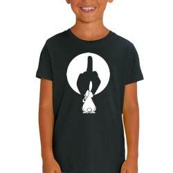 T-shirt enfant coton bio noir Ombre chinoise (Gondrax,Animaux,Humour)