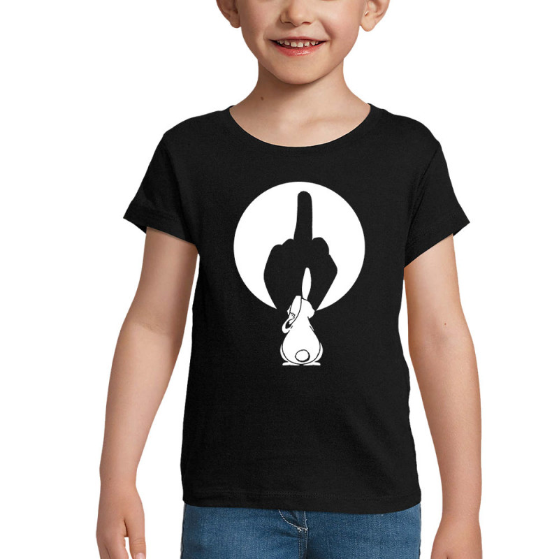 T-shirt fillette noir Ombre chinoise (Gondrax,Animaux,Humour)